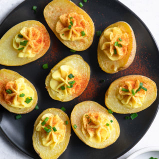 honey mustard deviled potatoes