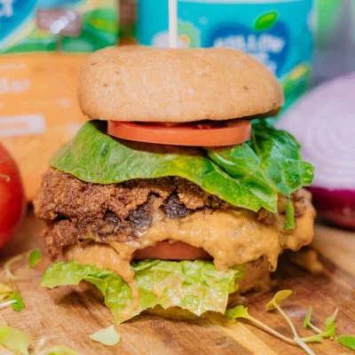 Cheese Stuffed Mushroom Burger Vegan Recipe