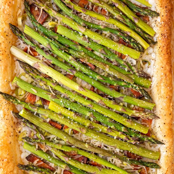 Asparagus Bacon Cheese Tart Vegan Recipe