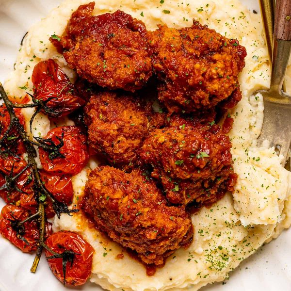 BBQ Cauliflower Wings Mashed Potato Bowl Vegan Recipe