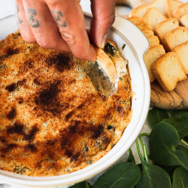 Baked Chipotle Spinach Dip Vegan Recipe