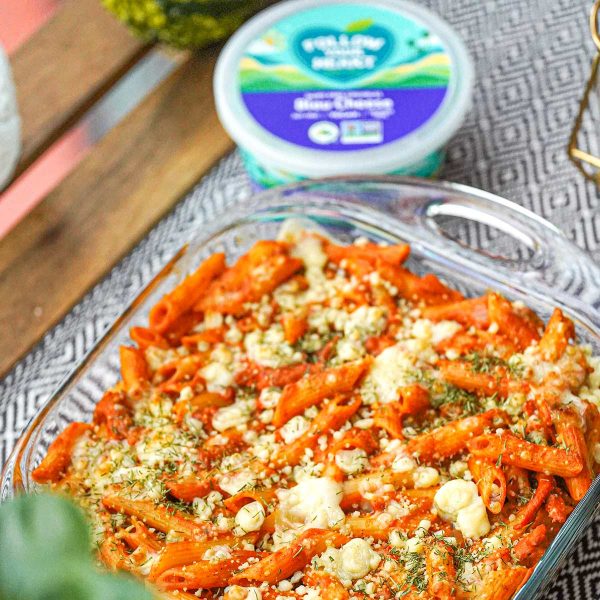 Bleu Cheese Buffalo Chick’n Pasta Vegan Recipe