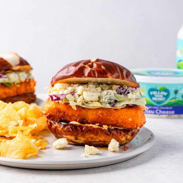 Buffalo Tofu Bleu Cheese Sandwich Vegan Recipe