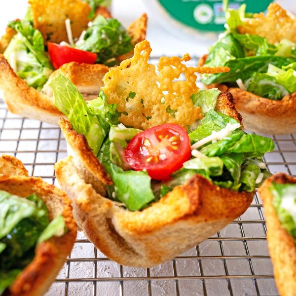 Caesar Salad Crouton Cups Vegan Recipe
