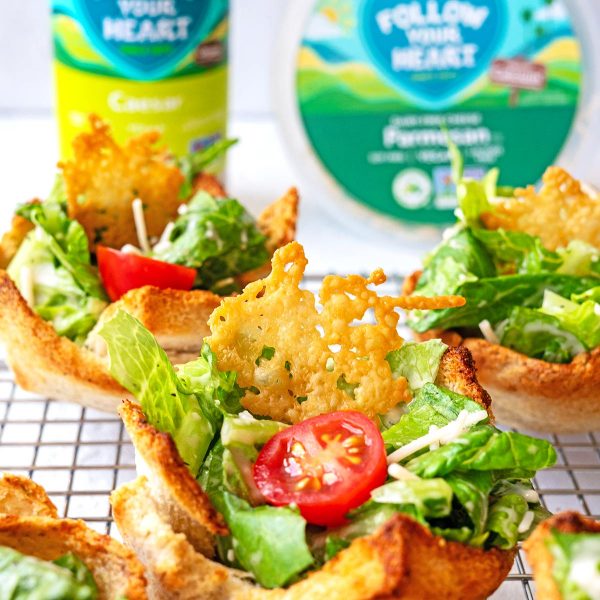 Caesar Salad Crouton Cups Vegan Recipe