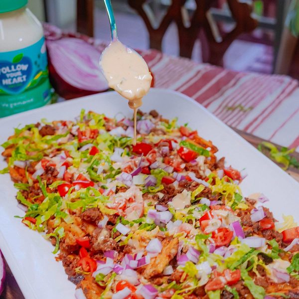 Cheeseburger Nacho Fries Vegan Recipe