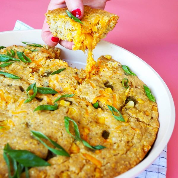 Chili Cheddar Cornbread Vegan Recipe