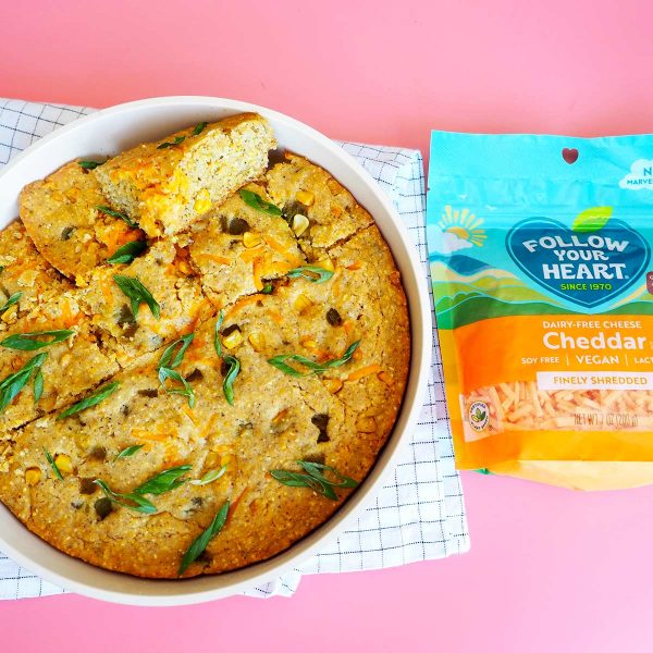 Chili Cheddar Cornbread Vegan Recipe