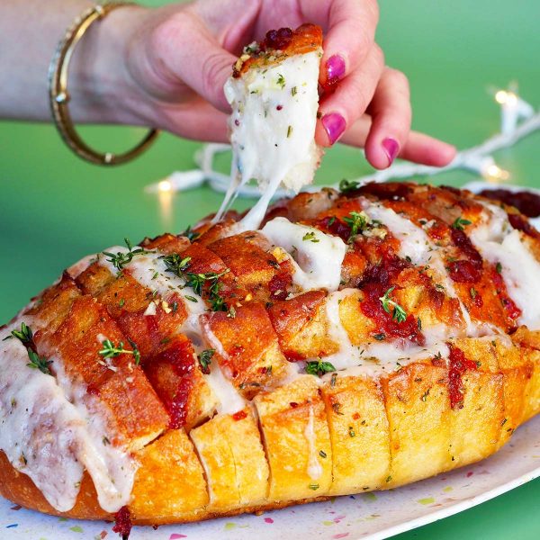 Cranberry Cheese Pull Apart Bread Vegan Recipe