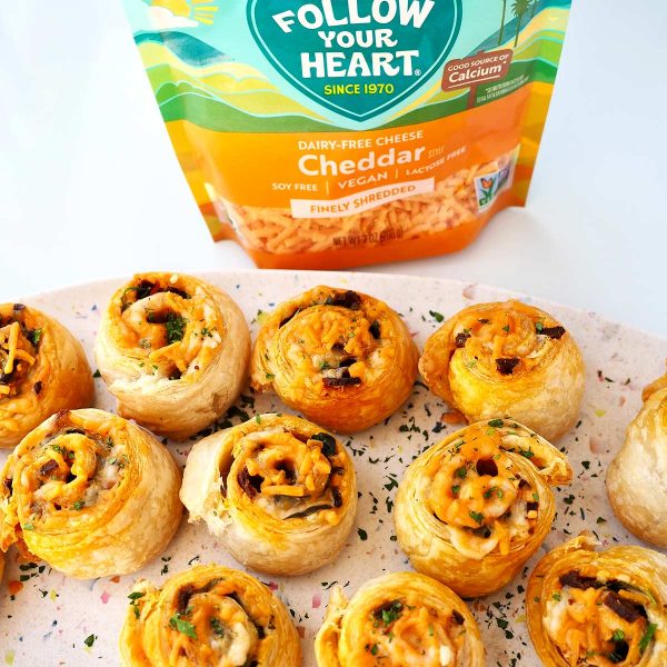 Bacon Cheddar Crescent Pinwheels Vegan Recipe