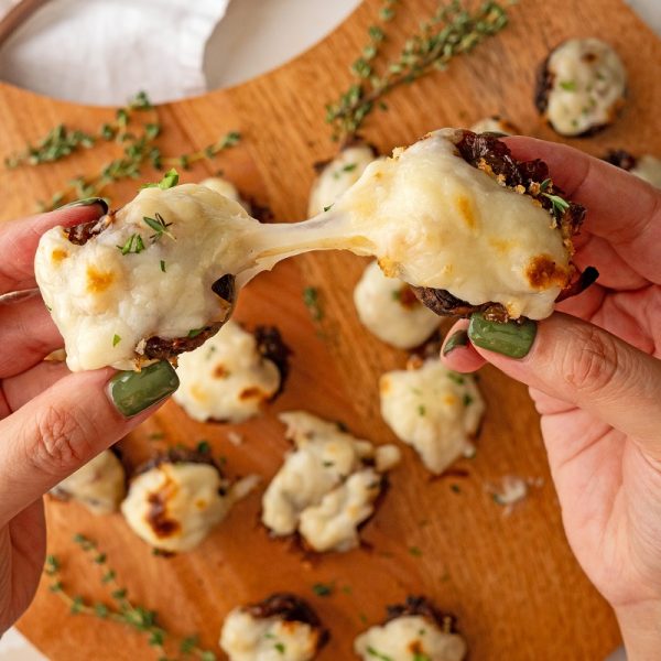 French Onion Stuffed Mushrooms Vegan Recipe