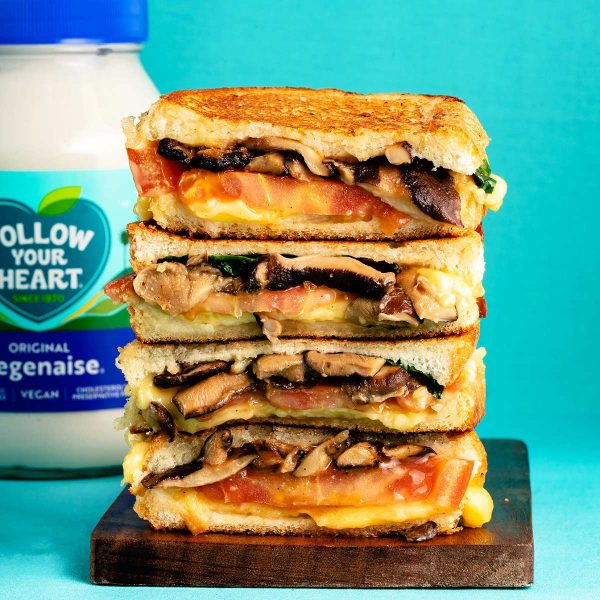 Garlic Miso Mushroom Grilled Cheese Vegan Recipe