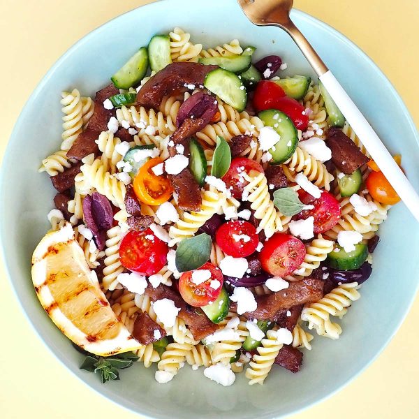 Greek Pasta Salad Vegan Recipe