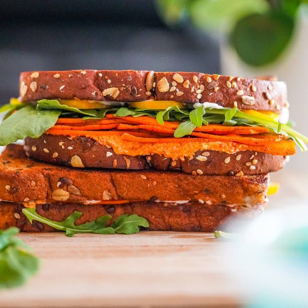 Grilled Carrot and Roasted Pepper Sandwich Vegan Recipe