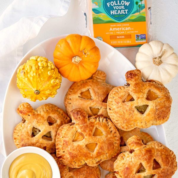 Jack-O-Lantern Cheeseburger Hand Pies Vegan Recipe