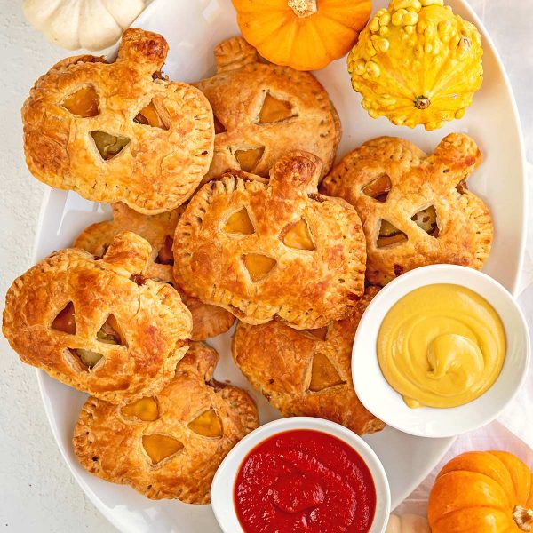 Jack-O-Lantern Cheeseburger Hand Pies Vegan Recipe