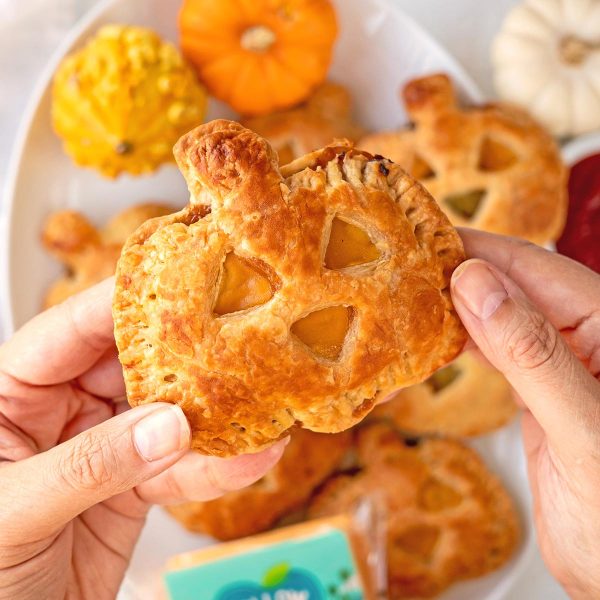 Jack-O-Lantern Cheeseburger Hand Pies Vegan Recipe