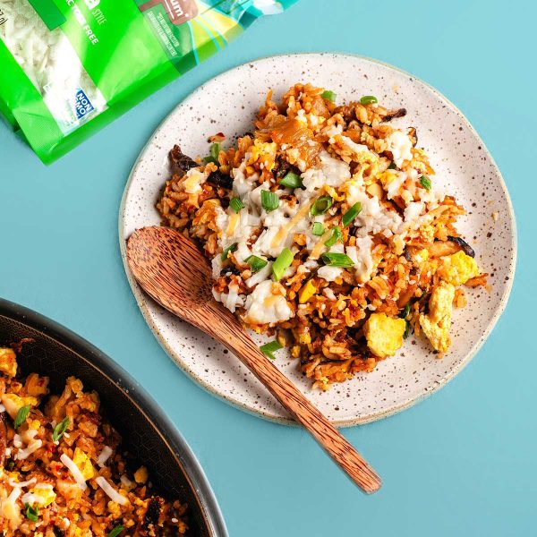 Cheesy Kimchi Fried Rice Vegan Recipe