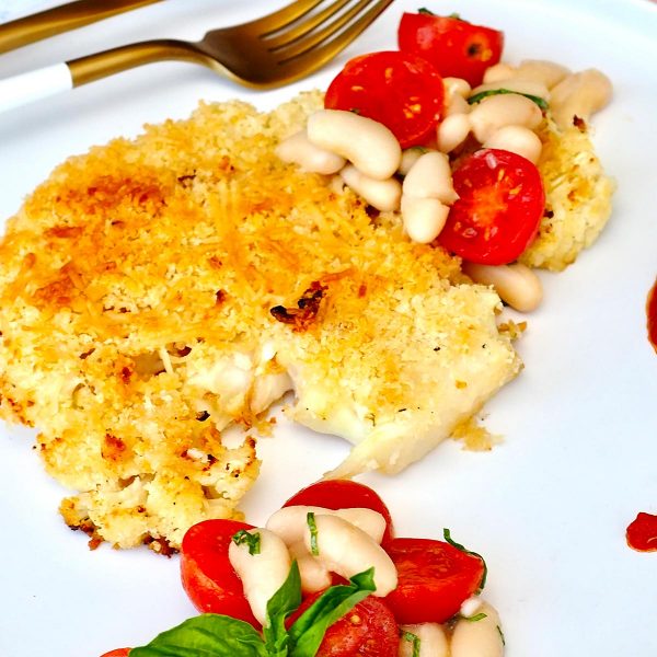 Parmesan Crusted Cauliflower Vegan Recipe