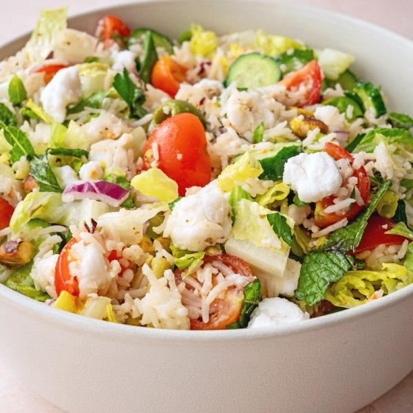 Colorful Mixed Rice Pilaf & Feta Salad Vegan Recipe