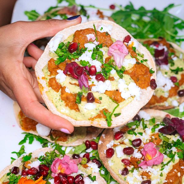 Pumpkin Curry Tostadas Vegan Recipe