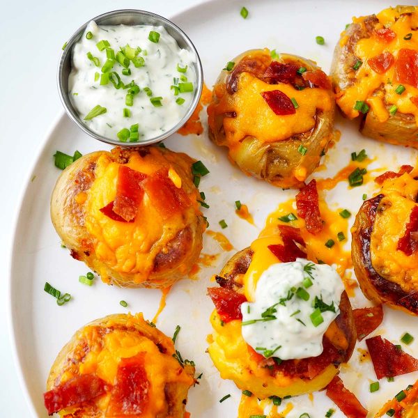 Bacon Cheddar Smashed Potatoes Vegan Recipe
