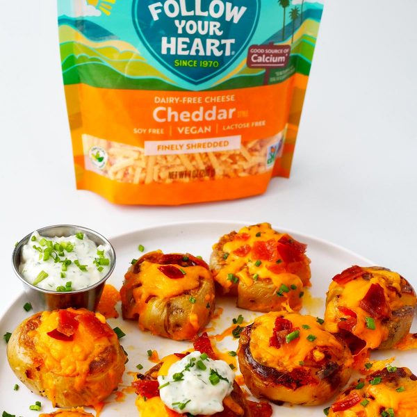 Bacon Cheddar Smashed Potatoes Vegan Recipe