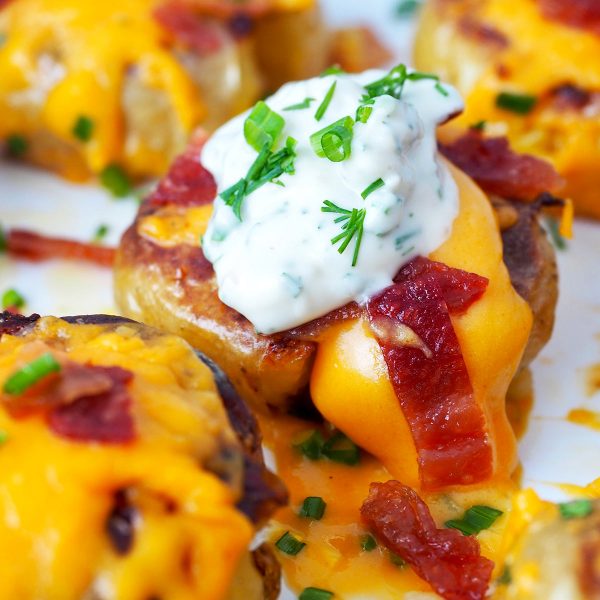 Bacon Cheddar Smashed Potatoes Vegan Recipe