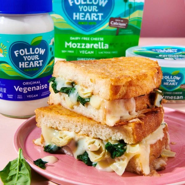 Parmesan Crusted Spinach Artichoke Grilled Cheese Vegan Recipe