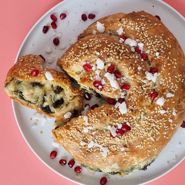 Three Cheese Spinach Pastry Spiral Vegan Recipe