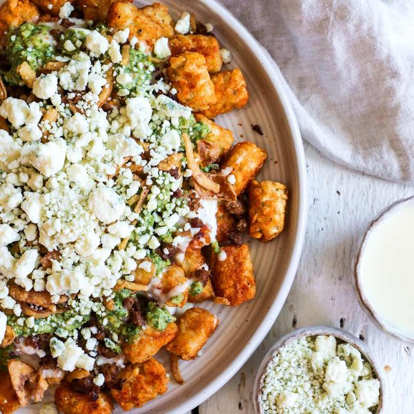 Bleu Cheese Steakhouse Burger Totchos Vegan Recipe