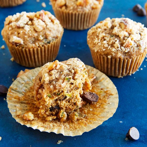 Zucchini Chocolate Chip Walnut Muffins Vegan Recipe