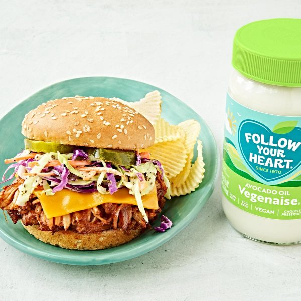 BBQ Jackfruit Burgers with Rainbow Slaw Vegan Recipe