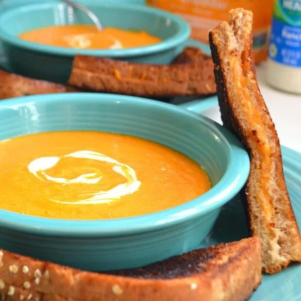 Roasted Tomato Soup with Vegan Grilled Cheese Vegan Recipe