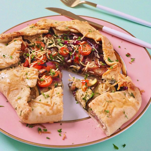 Vegetable Pie with Parmesan Crust Vegan Recipe