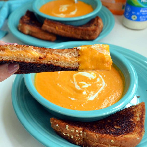 Roasted Tomato Soup with Vegan Grilled Cheese Vegan Recipe